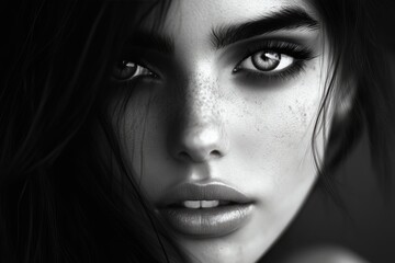 Fototapeta premium black and white fashion art studio portrait