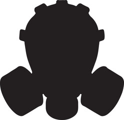 gas mask logo silhouette design vector art illustration
