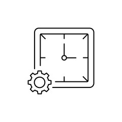 Outline Clock for Setting Time icon with timer display.