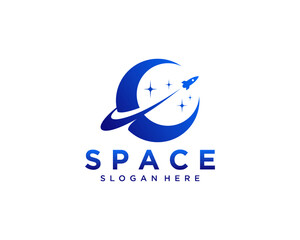 Space and rocket logo