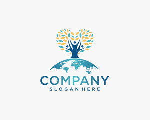 Global people tree logo
