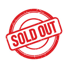 Bold Red SOLD OUT Stamp with Distressed Texture