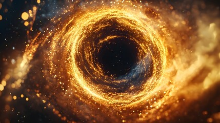 Golden Sparkling Vortex Of Light And Energy