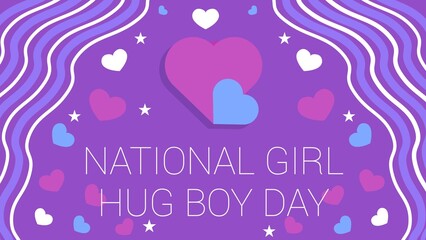 National Girl Hug Boy Day web banner design illustration 
