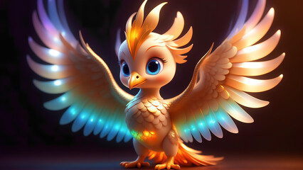 cute cartoon baby phoenix