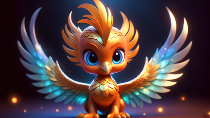 cute cartoon baby phoenix