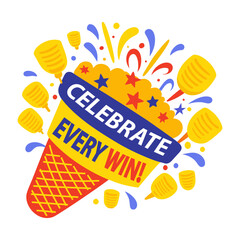 A flat sticker of celebration confetti