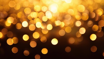Fototapeta premium Golden Bokeh Lights Background: Festive Sparkle and Shimmer