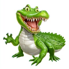 Fototapeta premium Illustration of a cartoon crocodile isolated on white background