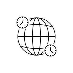 Outline World Clock icon to show various time zones.