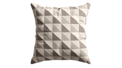 Elegant geometric pillow, showcasing a sophisticated grayscale triangular pattern.  A modern, textured design perfect for contemporary interiors., cut out