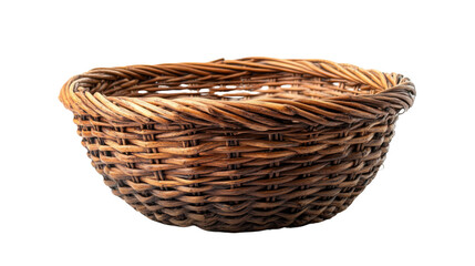 wicker basket isolated on white background