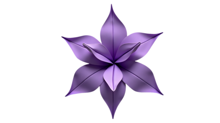 Serene Purple Bloom: A captivating, stylized floral artwork.  Intricate details highlight the elegance of nature's artistry., cut out