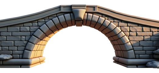 Ancient Stone Arch Bridge: A majestic structure, elegantly curved, evokes a sense of timeless strength and enduring beauty., cut out