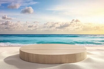 Beautiful tropical beach sunset image.