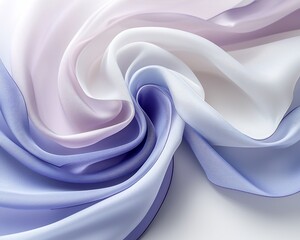 Obraz premium Soft, flowing pastel fabric in shades of purple, white, and lilac, creating a swirling, elegant pattern.