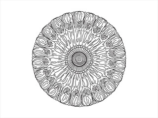 Pencilengraved mandala vector design