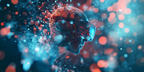 Virtual Reality Headset with Cosmic Background

