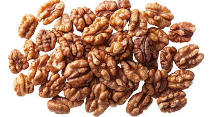 Obraz premium Pile of walnuts isolated on white background 