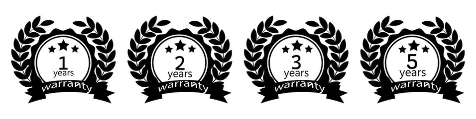 Set of warranty badges.1,2 and 5 years warranty.