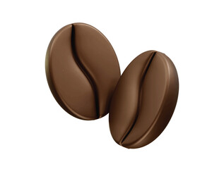 coffee bean icon 3d rendering illustration