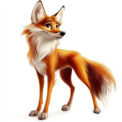 Fototapeta premium Cartoon jackal isolated on white background
