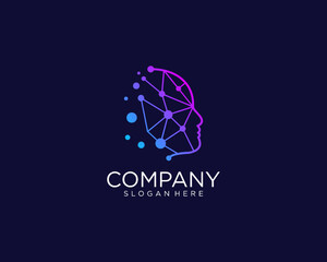 Human face technology logo