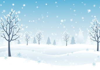 Fototapeta premium Winter Wonderland - A Serene Snowy Scene