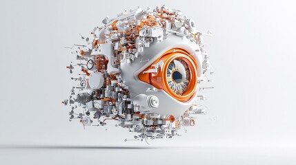 Obraz premium A photostock of a 3D model of a human eye with labeled parts