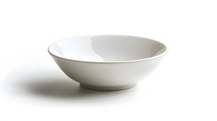 A Single White Ceramic Bowl on White Background