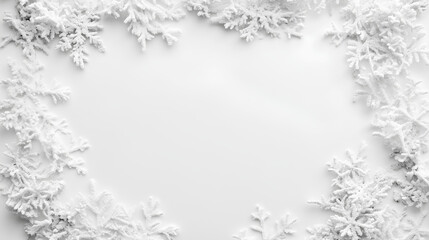white snow frame border isolated on white 