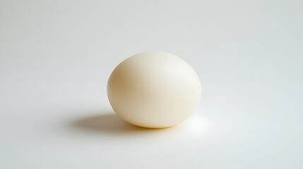 A Pale Yellow Sphere Rests on White Background