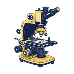 A vintage illustration of a lab microscope