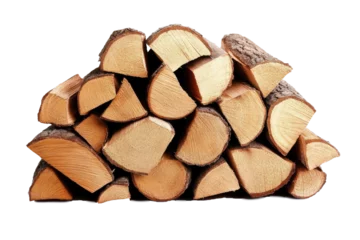 Selbstklebende Fototapeten pile of firewood isolated on white or transparent background © Devid