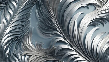 Shiny metallic plume paper texture with flowing reflective edges