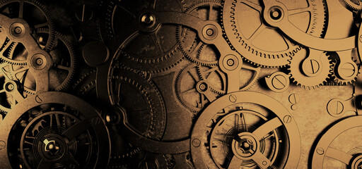 Intricate Gears and Mechanisms - 3D Rendering Illustration