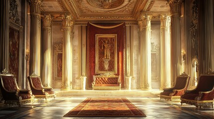 Obraz premium Opulent Interior Design of Majestic Palace with Lavish Furnishings