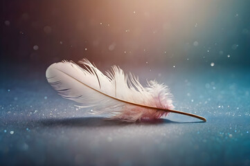 feather on a black background