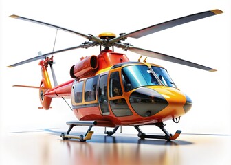 Fototapeta premium High-resolution, isolated tilt-shift helicopter on white.
