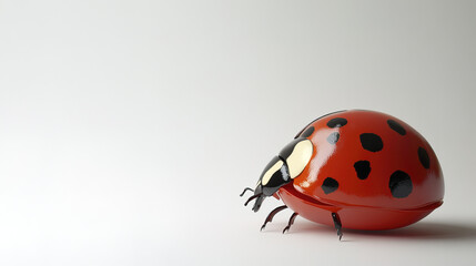 Naklejka premium realistic ladybug isolated on pure white background, showcasing its vibrant colors and details