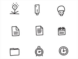 Icon set of use hard drive folder file