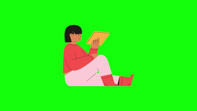 man using tablet compute sign and symbol. 2d animated video clip. without background. Using TECHNOLOGY concept. 