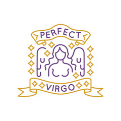 Simple Logo with Perfect Virgo icon. Simple Logo with a virgo icon for social media, app, and web design. Vector illustration