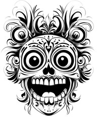 Fototapeta premium A skull with a smile on its face