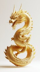 Fototapeta premium Shining Golden Dragon Design
