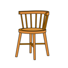 Classic wooden chair vector illustration on white background.