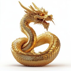 Obraz premium Majestic Golden Dragon Art