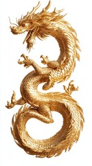 Fototapeta premium Majestic Golden Dragon Art