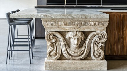 Elegant Marble Bar Counter with Classic Design and Modern Touches
