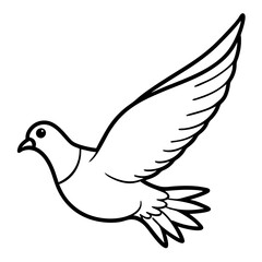 Cute Silhouette of a Pigeon line art vector cartoon illustration